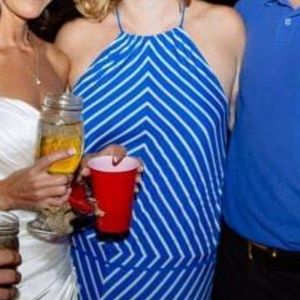 Halter blouson maxi dress